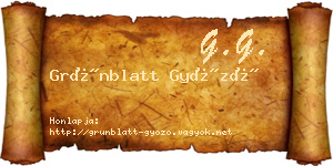 Grünblatt Győző névjegykártya