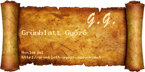 Grünblatt Győző névjegykártya